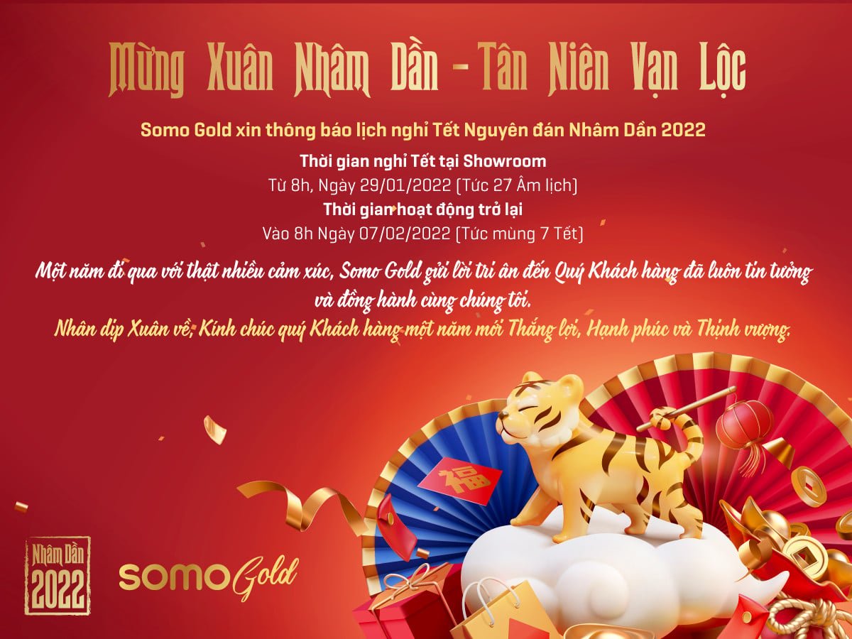 Thông báo nghỉ Tết Nguyên Đán - Nhâm Dần 2022