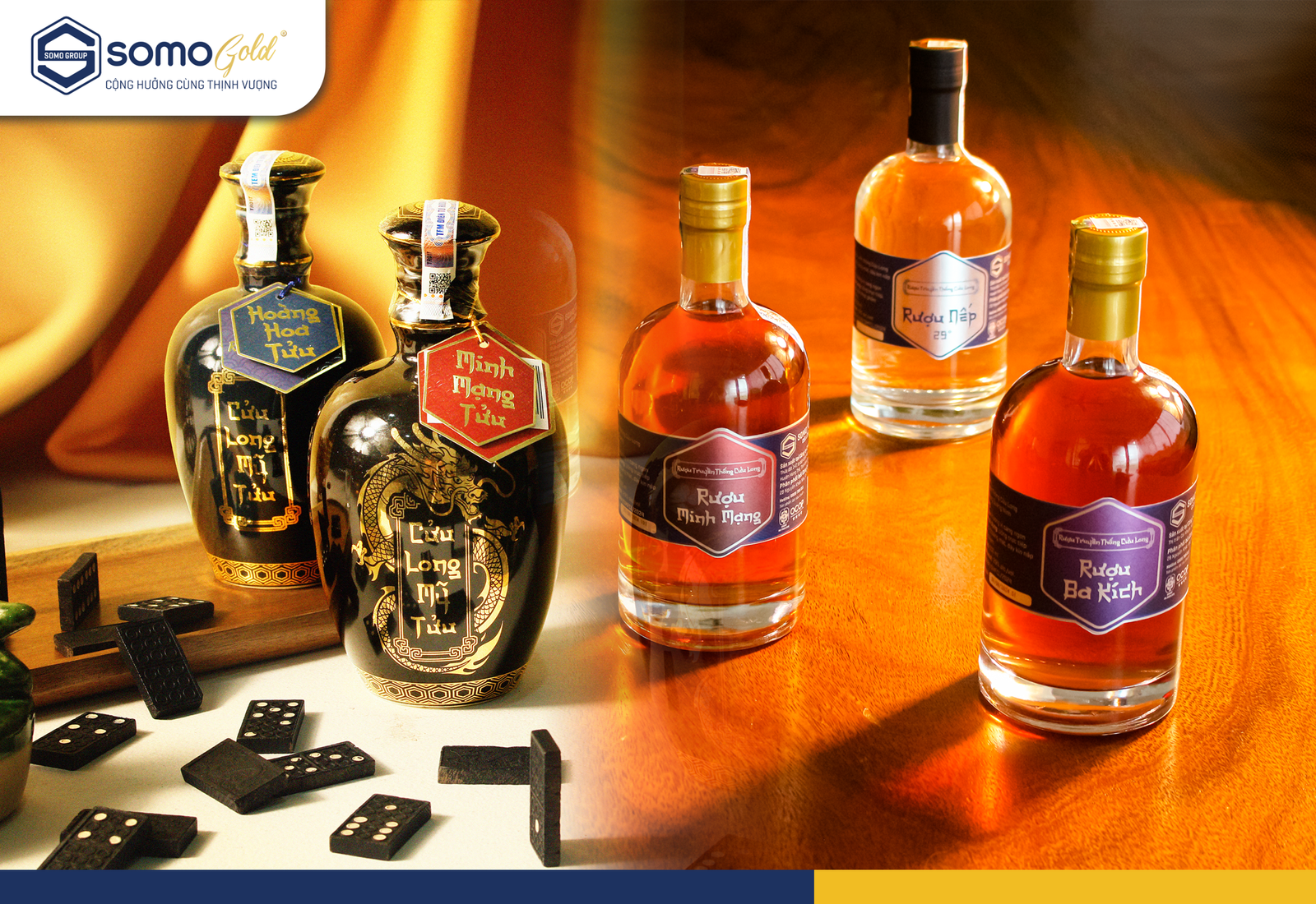 Tại sao rượu Somo Gold luôn đựng bằng chai thủy tinh và gốm sứ Bát Tràng?